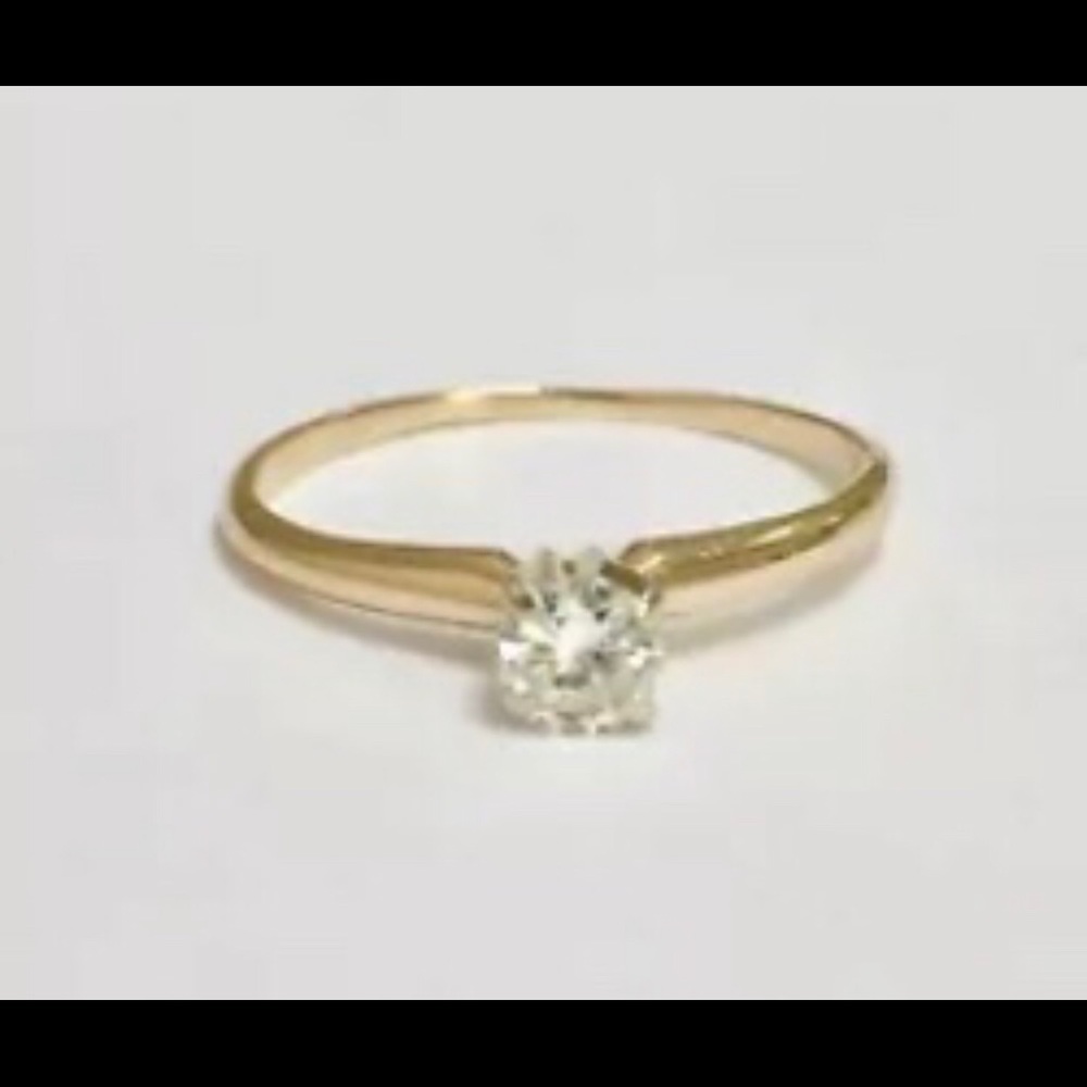 14K .25 Carat Solid Gold Diamond Solitaire S12 6.5 stamped 14k - Picture 6 of 12